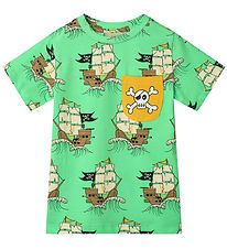 Småfolk T-shirt - Minty Green Tea m. Piratskibe