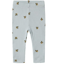 Name It Leggings - Rib - NbmFunkab - Pearl Blue m. Bier
