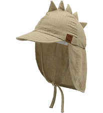 Mikk-Line Solhat - Long Neck - UV50+ - Gray Green m. Takker