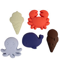 Filibabba Sandforme - 5-pak - Silikone - Blue Mix