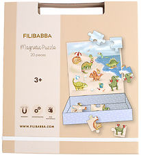 Filibabba Magnetisk Puslespil - 20 Brikker - Dino Beach