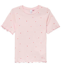 Vero Moda Girl T-shirt - VmPaulina - Pink-A-Boo/Red hearts