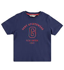GANT T-shirt - Arch - Dusty Navy m. Print