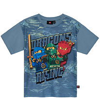 LEGO® Ninjago T-shirt - LwTaffy 302 - Støvet Blå m. Print