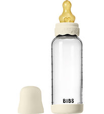 BIBS Boheme Sutteflaske - 240 ml - Glas/Naturgummi - Ivory