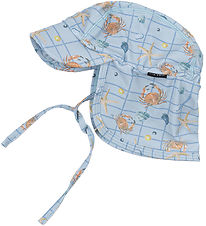 Mikk-Line Badehat - UV50+ - Faded Denim m. Tern/Print