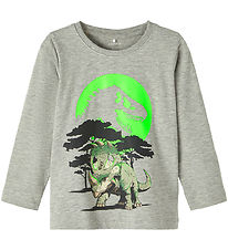 Name It Bluse - NmmPjank Jurassic - Grå Meleret
