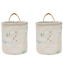 OYOY Opbevaringskurve - 2-pak - Deer & Duck - Small - Beige