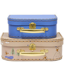 OYOY Kuffertsæt - 2-pak - Fox - Beige/Blue