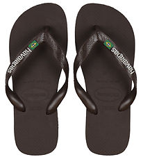 Havaianas Klipklapper - Brasil Logo - Dark Brown/White