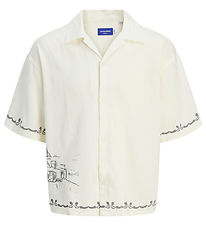 Jack & Jones Skjorte - JorAcapulco - Cloud Dancer m. Print