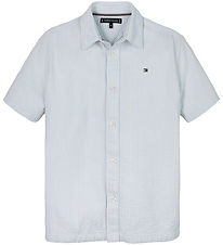 Tommy Hilfiger Skjorte - Seersucker - Breezy Blue White Stripe