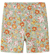 Name It Cykelshorts - NmfVayo - Aqua Gray/Yellow Flower