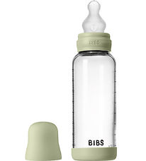 BIBS Sutteflaske - 240 ml - Glas/Silikone - Sage