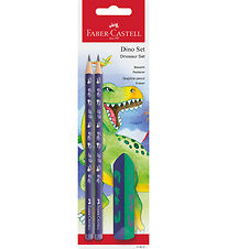 Faber-Castell Blyantsæt - 2 Blyanter + Viskelæder - Dinosaur