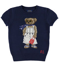 Polo Ralph Lauren T-shirt - Strik - Navy m. Bamse