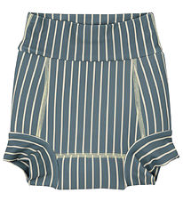 Petit Piao Blebadebukser - Diaper - Blue Mirage/Off White