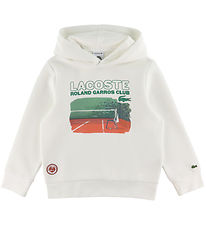 Lacoste Hættetrøje - Hvid m. Print