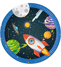 Decorata Party Paptallerkner - 8-pak - 23 cm - Rocket Space