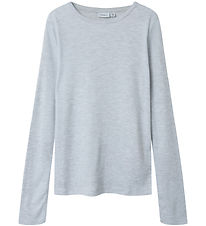 Name It Bluse - NkfTinemaj - Light Grey Melange