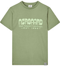 Mads Nørgaard T-shirt - Printed Thorlino - Oil Green