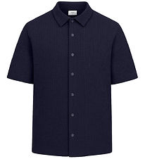 Grunt Skjorte - Vaflet - GRAlfred - Navy