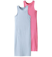 Name It Kjole - Rib - NkfHellemie - 2-Pak - Aurora Pink/W Xenon