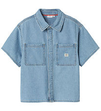Name It Skjorte - NkmFelix - Light Blue Denim/Stripes