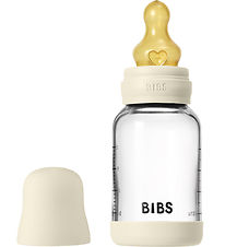 BIBS Sutteflaske - 120 ml - Glas/Naturgummi - Ivory