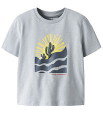 Name It T-shirt - Nmmhaldur - Pearl Blue m. Print