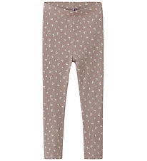 Name It Leggings - Rib - NmfHoise - Purpel Dove m. Blomster