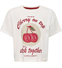 Kids Only T-shirt - KogCharlotte Life - Cloud Dancer/Happy