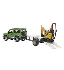 Bruder Bil - Land Rover Defender og JCB Excavator m. Kører - 025