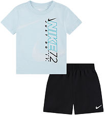 Nike Shortssæt - T-shirt/Shorts - Sort/Lyseblå