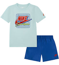 Nike Shortssæt - T-shirt/Shorts - Lyseblå/Blå