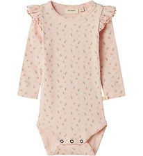 Lil' Atelier Body l/æ - Rib - NbfGago - Peach Blush m. Blomster