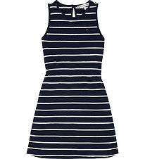 Tommy Hilfiger Kjole - Linen Jersey - Dark Night Navy Striped