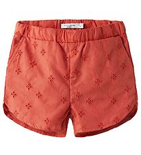 Name It Shorts - NmfVioleta - Spiced Coral m. Broderi Anglaise