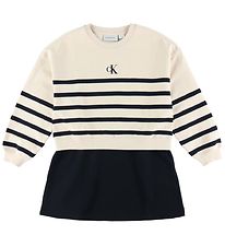 Calvin Klein Kjole - Relaxed - White Cap Grey/Sort