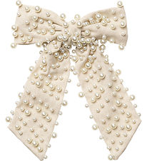 DAY ET Hårspænde - Pearl Linen Bow - Whitecap Gray
