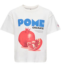 Kids Only T-shirt - KogPhoebe Life - Cloud Dancer/Pomegranate