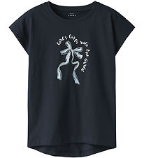 Name It T-shirt - NkfVigea - Dark Sapphire/Blue Bow