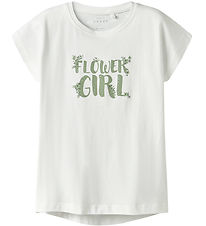Name It T-shirt - NkfVigea - Bright White/Flower Girl
