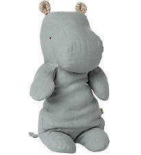 Maileg Bamse - Safari Friends - Flodhest - Medium - Blå/Grå