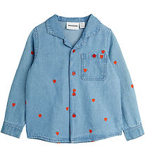 Mini Rodini Skjorte - Denim - Blå m. Hjerter