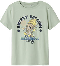 Name It T-shirt - NkmJalka - Aqua Gray/Lemon Meringue