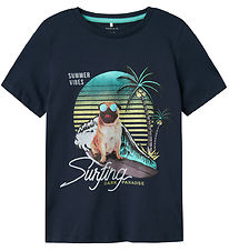 Name It T-shirt - NkmJass - Navy Blazer m. print