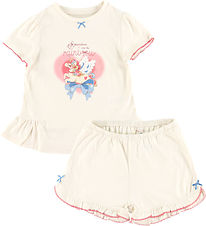 Konges Sløjd Sæt - T-shirt/Shorts - Famo Frill - Ecru