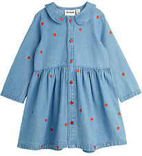 Mini Rodini Kjole - Denim - Blå m. Hjerter