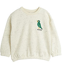 Mini Rodini Sweatshirt - Crememeleret m. Fugl